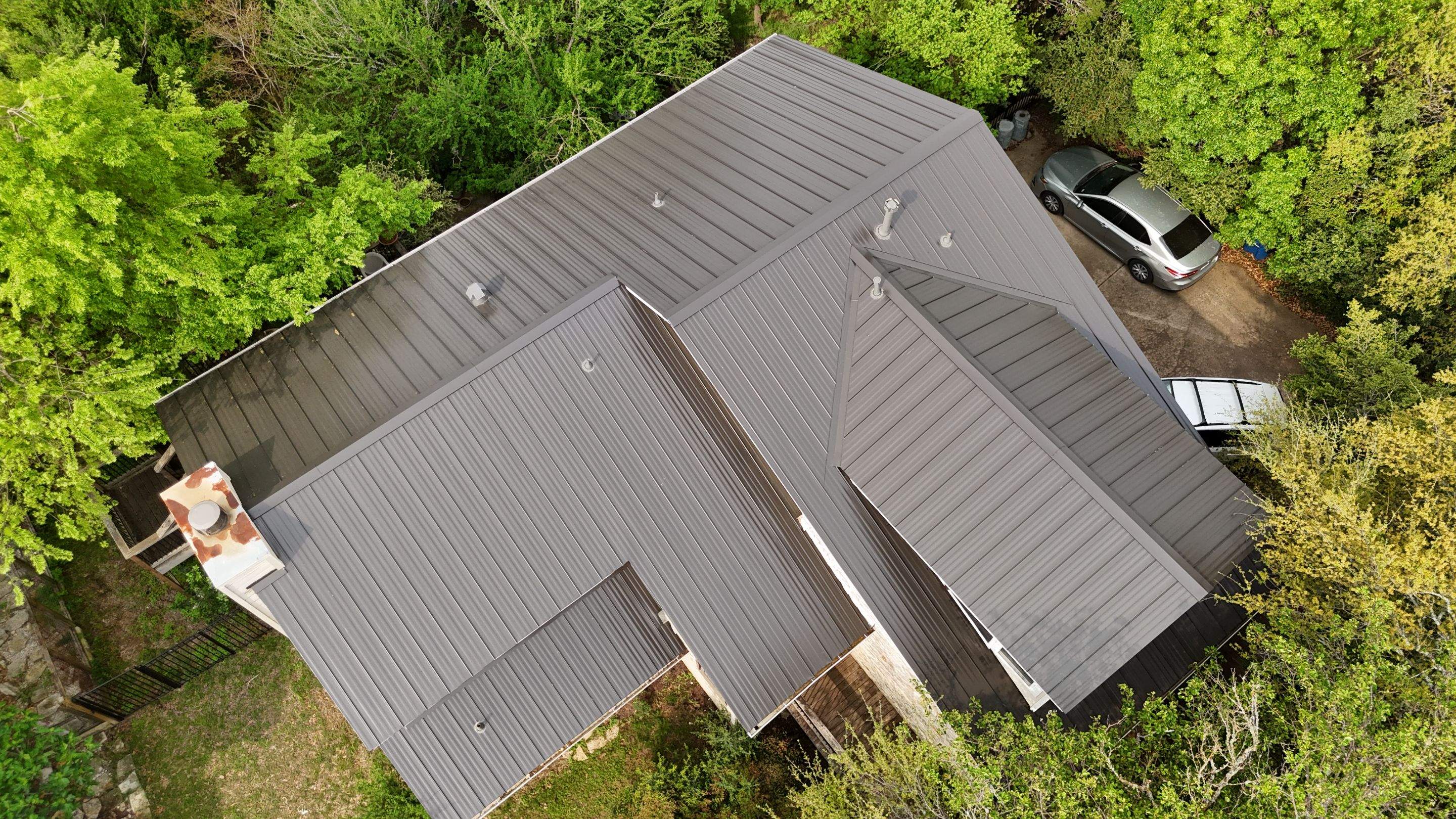 Dark Bronze - L&A Standing Seam with Striations by RoofsOnly.com
