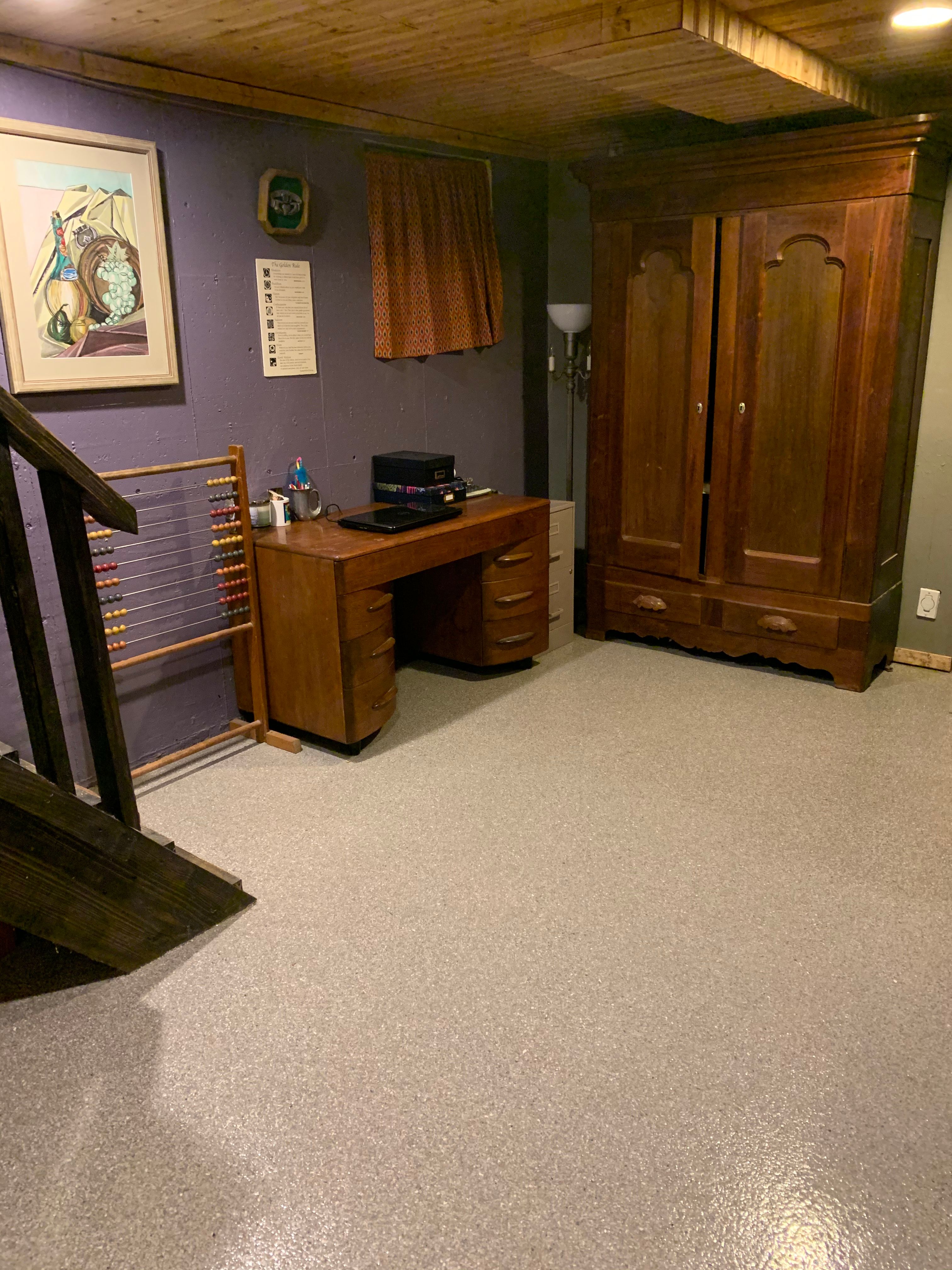 Basement Floor using Fieldstone by Your1DayFloor.com
