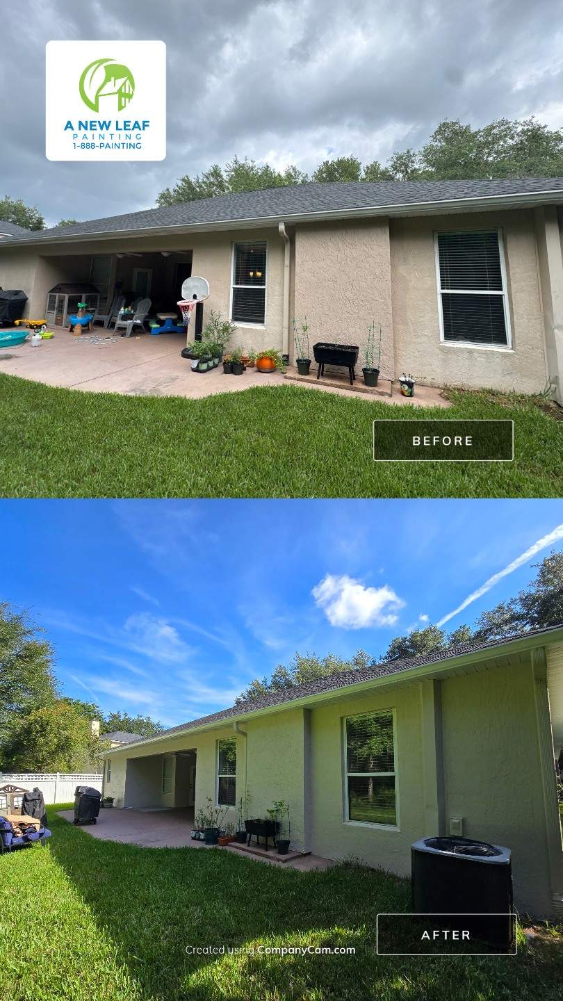 Stucco Exterior Painting & Extensive Prep in East Hampton | Jacksonville, FL 32256 by A New Leaf Painting, LLC