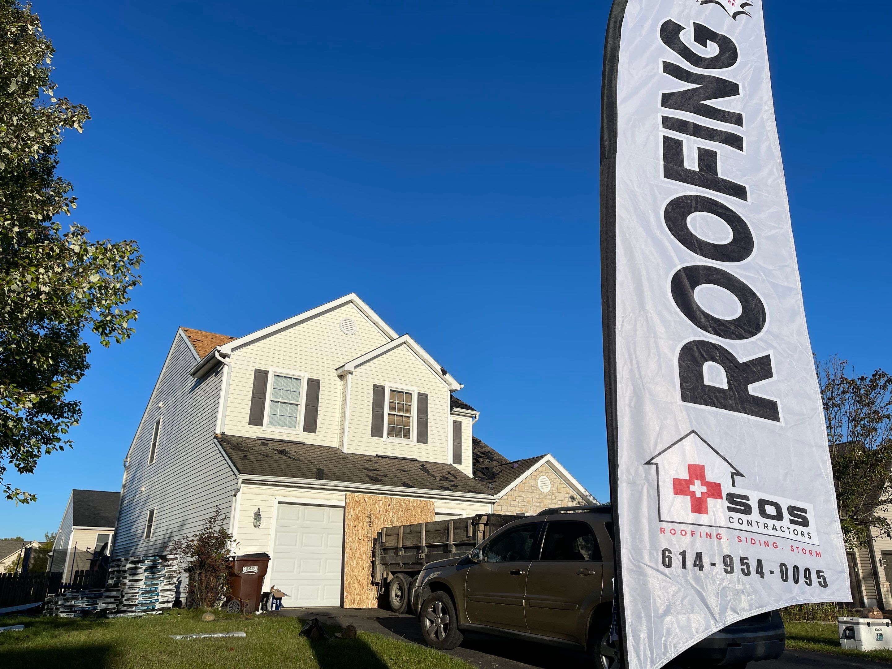 Residential Roofing Installation using IKO dimensional shingles by SOS Home Ohio 