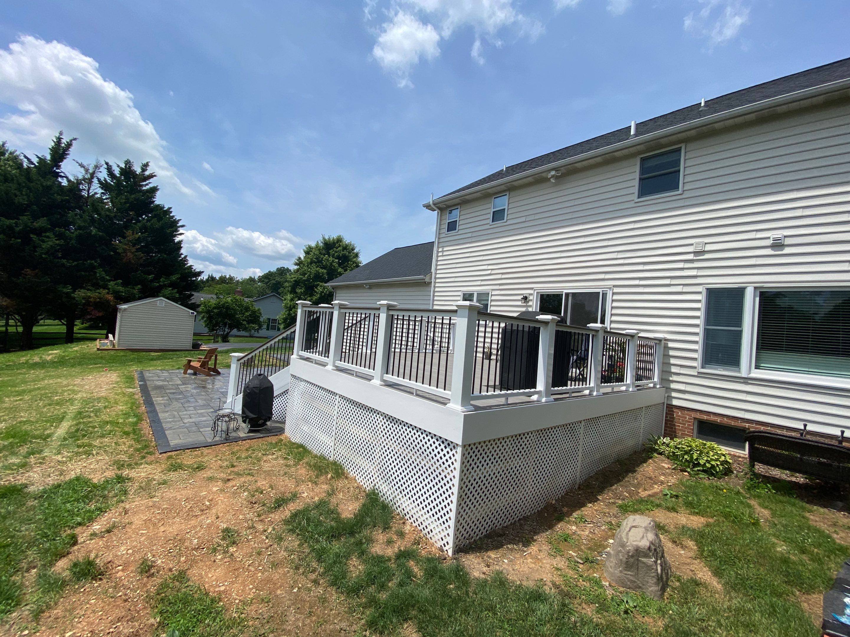 Backyard Transformation using Techo-Bloc Pavers by The Smet Companies, LLC