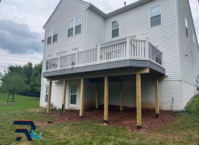 Custom Composite Deck Installation with Aluminum Railings in Aldie