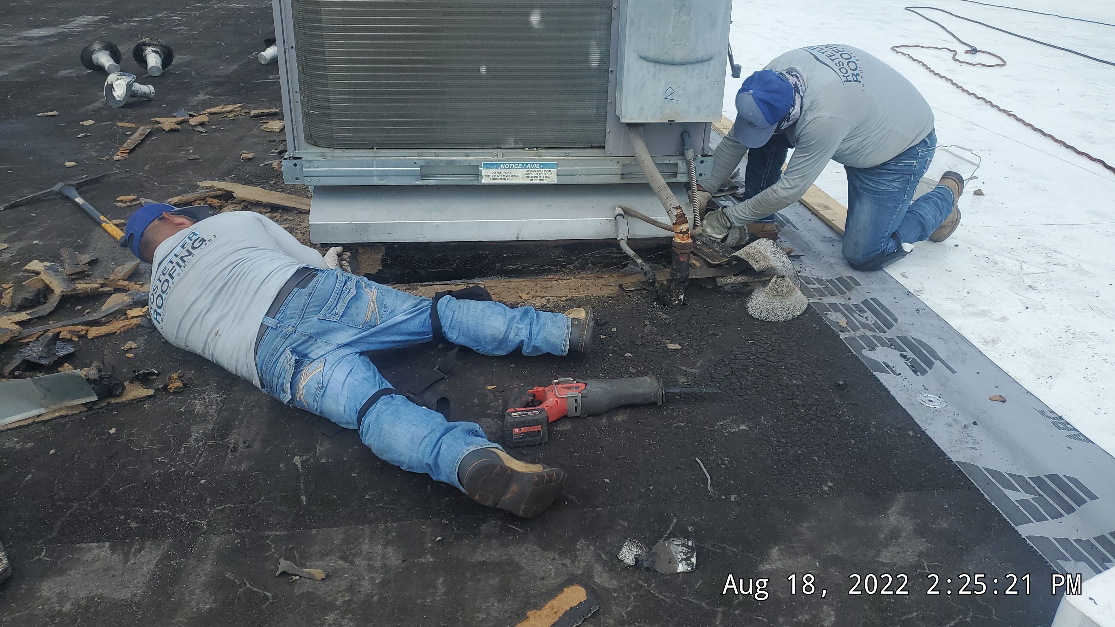 Commercial Roofing Installation using 50 mil PVC by Hostetler Roofing