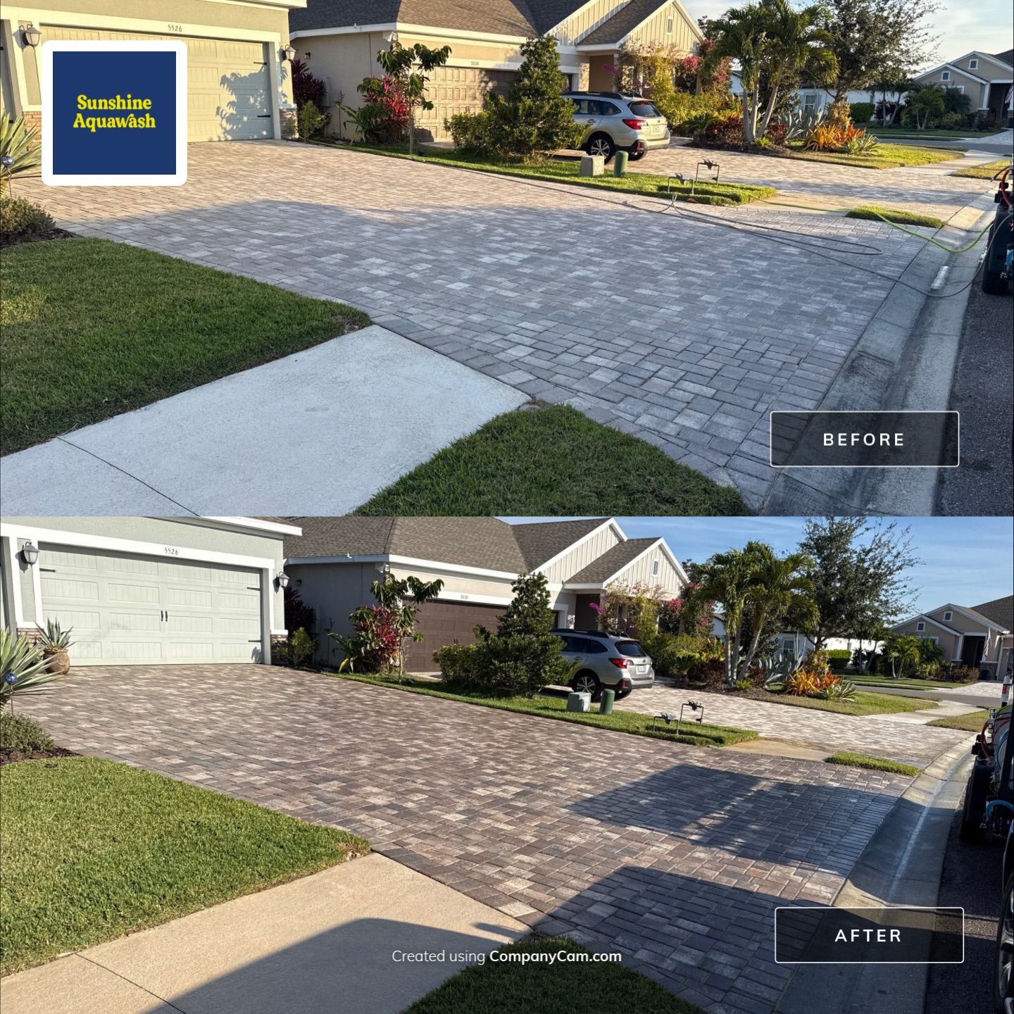 One-Story House Wash & Driveway Cleaning in Trevesta – Palmetto, FL by Sunshine AquaWash