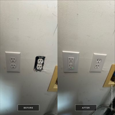 GFCI Receptacle Replacement & Cover Plate Repair