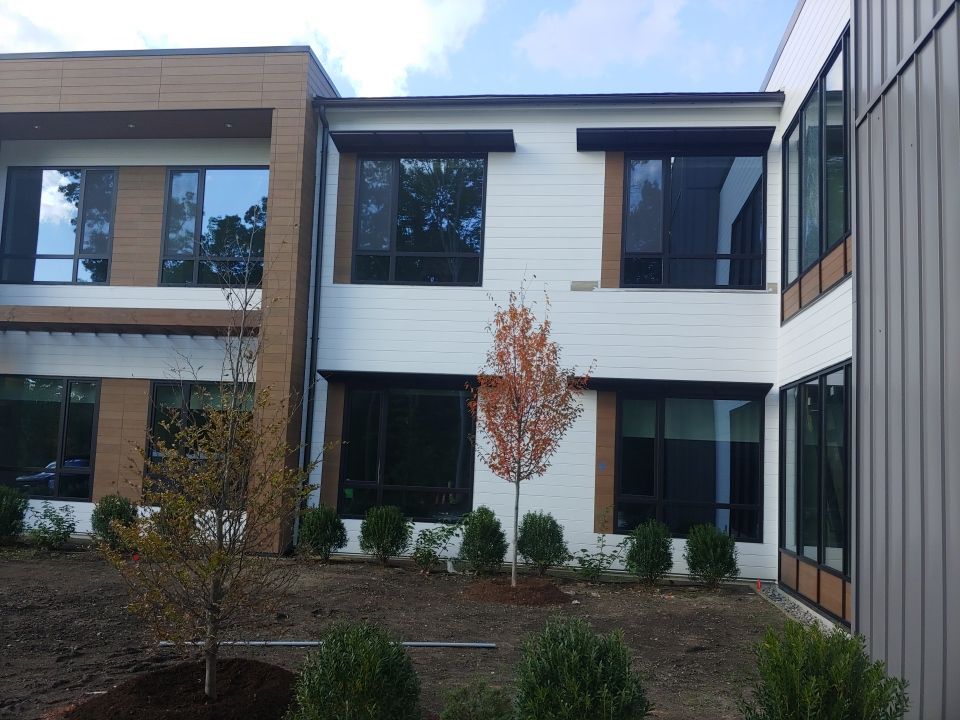 Norwell, MA Gutter Installation using Half Round Aluminum Gutter at The Cordwainer by Gutter Pro Enterprises