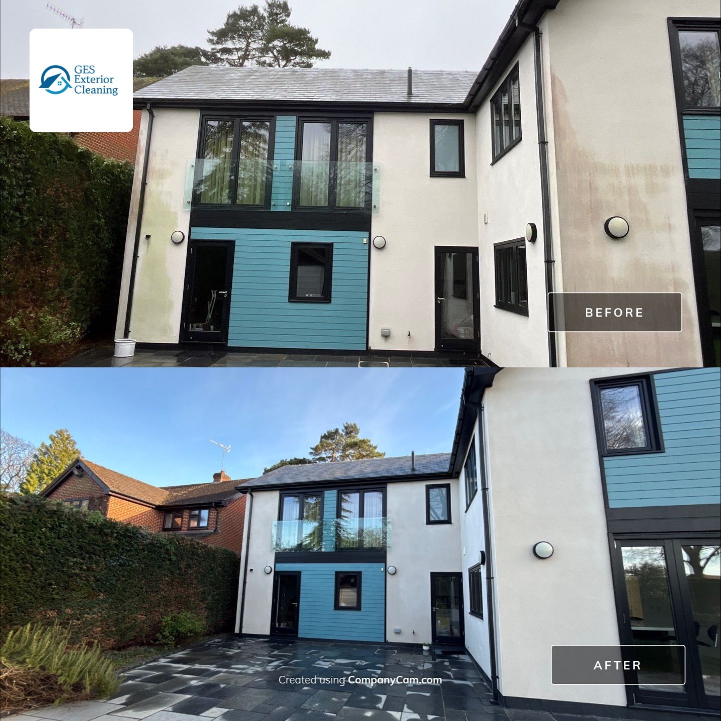 Render and Roof clean using Softwash Equipment by Ges Exterior Cleaning ltd