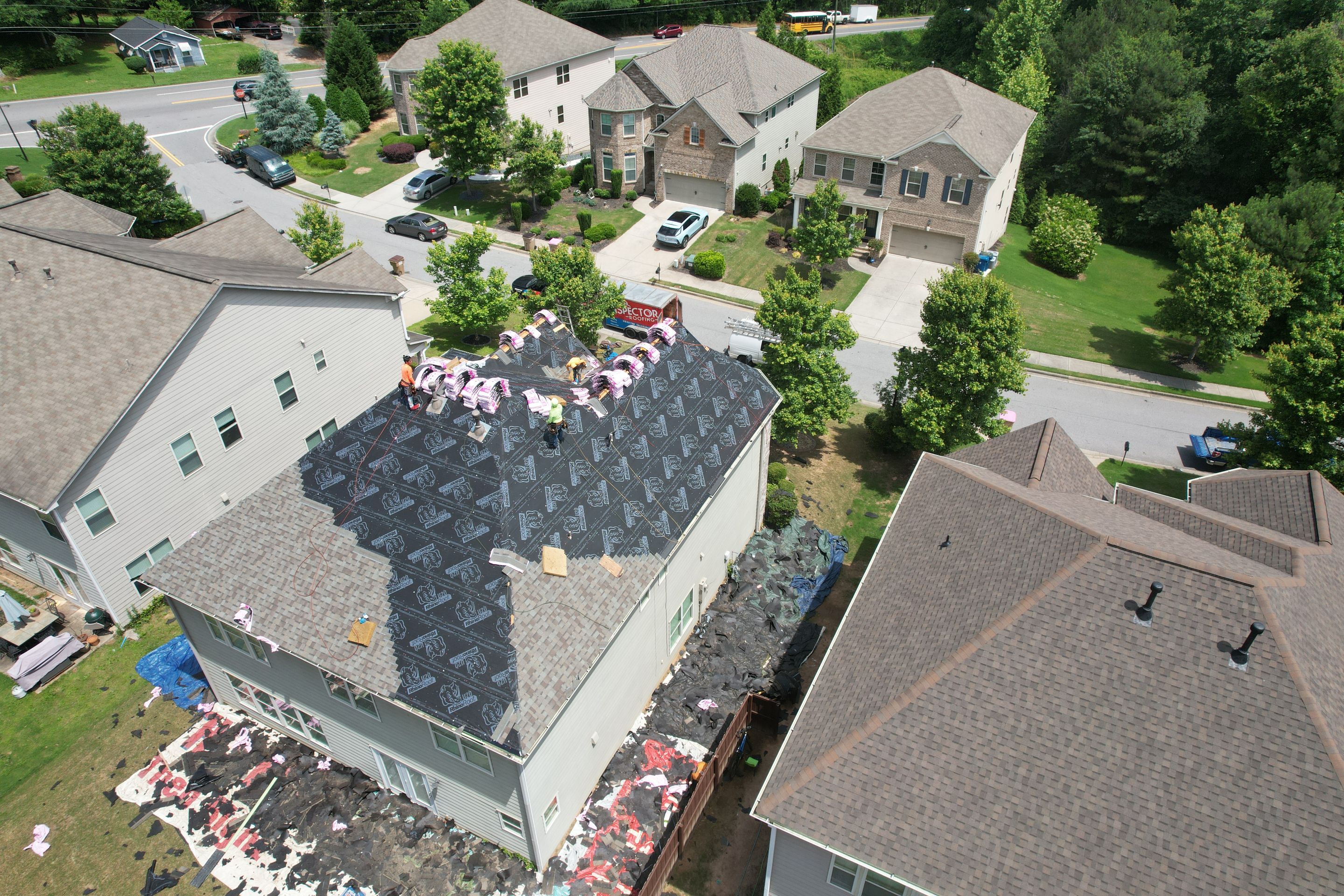 Residential Roof Replacement using Owens Corning TruDef Driftwood by Inspector Roofing and Restoration