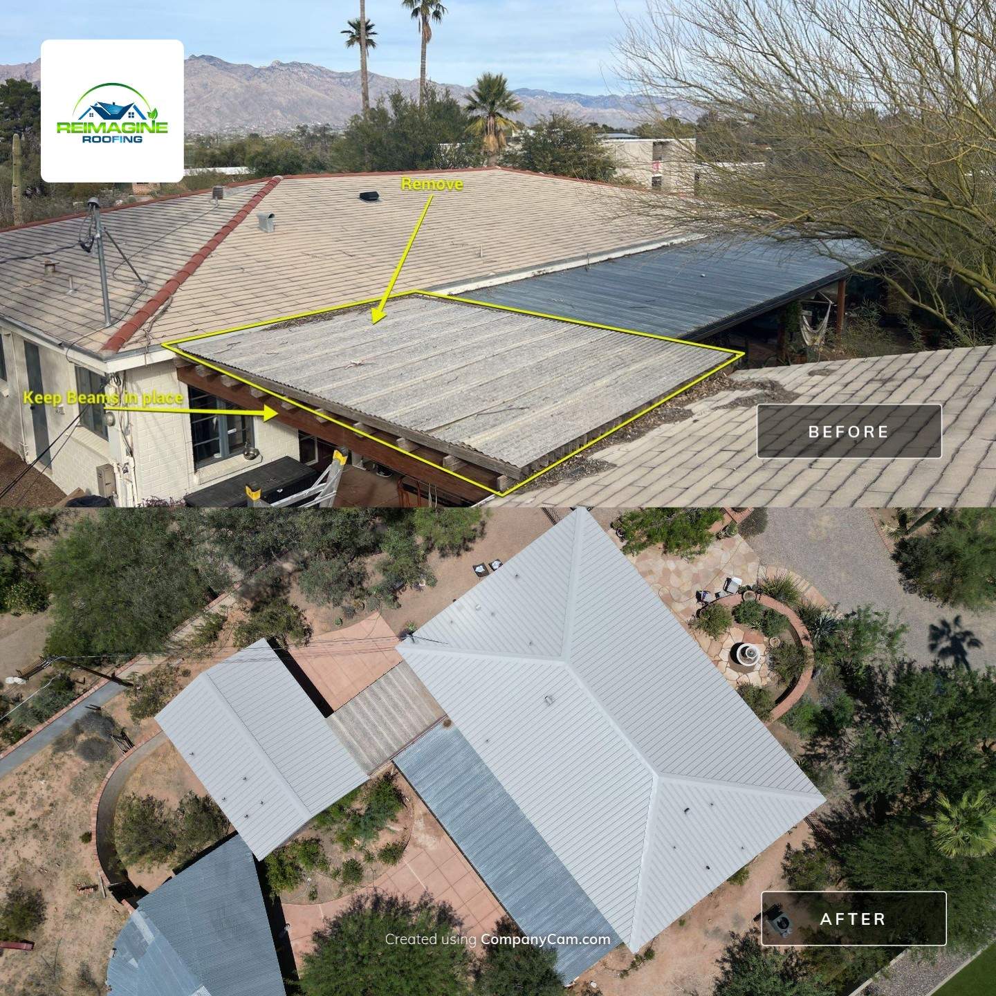 Light Stone Exposed Fastener by Reimagine Roofing