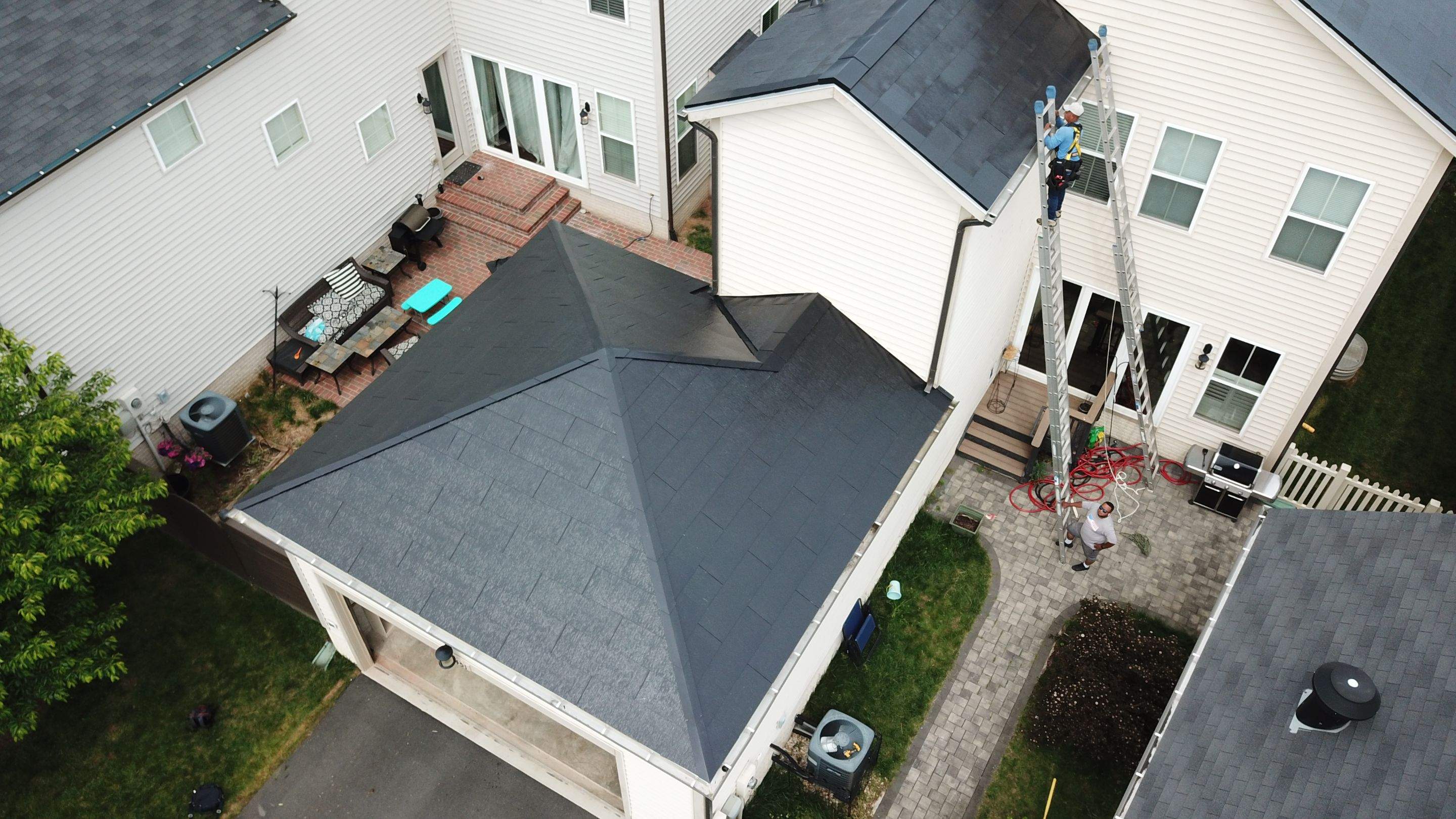 Tesla Solar Roof using Tesla Solar Roof V3 tiles by American Home Contractors