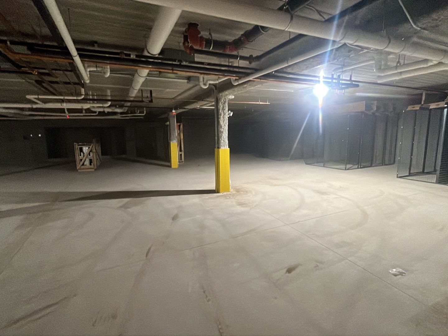 Parking garage post construction cleanup by Northern Power Washing LLC.