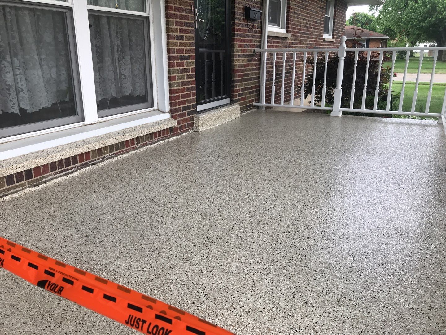 Garage Floor and Patio using Driftwood by Your1DayFloor.com