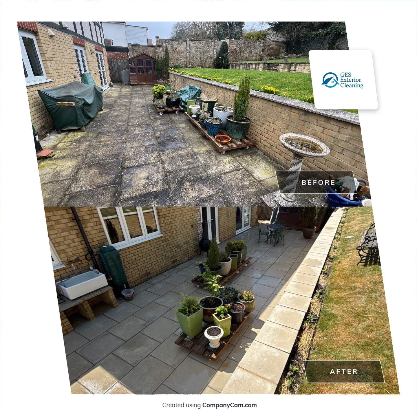 Patio and Render Clean using Honda 21lt High Pressure Machine by Ges Exterior Cleaning ltd