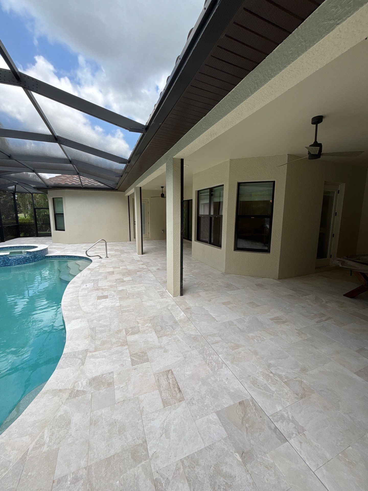 Textured Marble Pool Deck - Bonita National Golf & Country Club by Old Town Pavers Llc