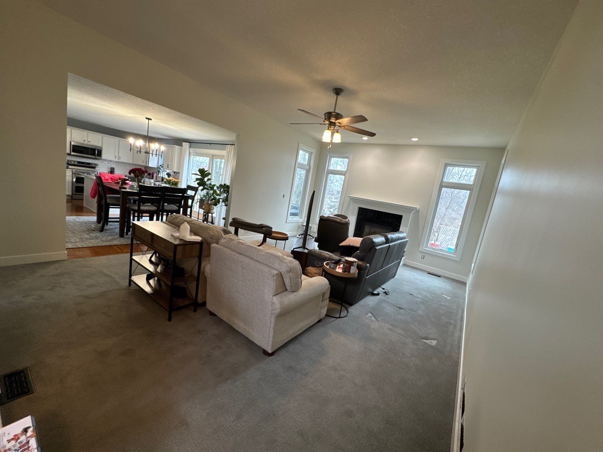 Residential Interior Wall Repaint | Foyer, Stairwell, Hallway & Living Room by Midwest Paint LLC