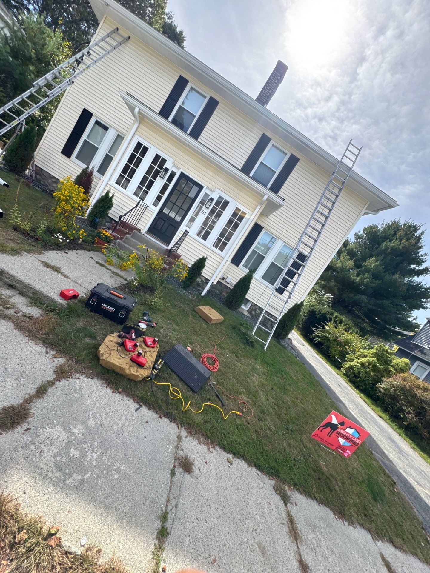Seamless Gutter Installation with Crown Molding Adjustment | Maynard, MA by Mighty Dog Roofing of Greater Middlesex County