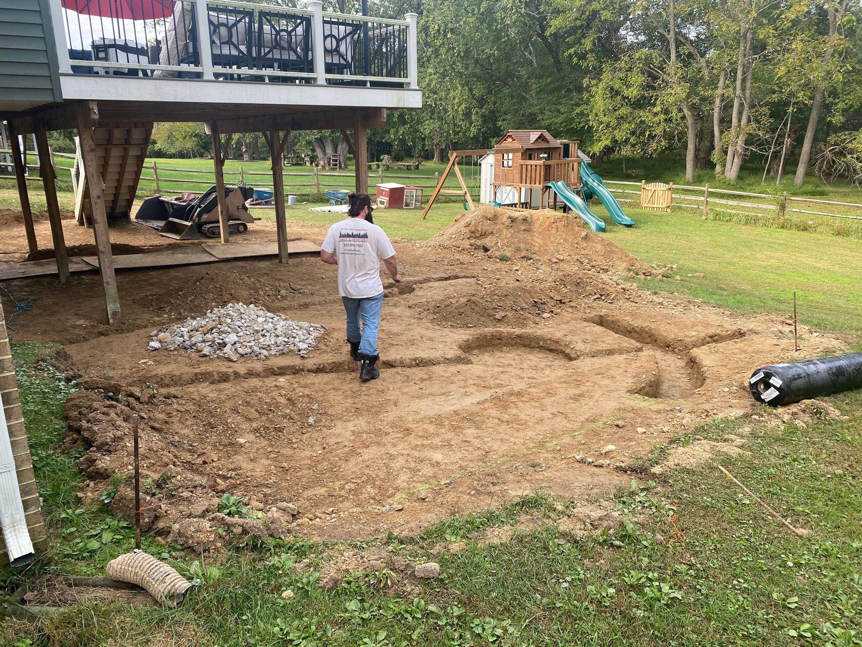 Backyard Transformation using Techo-Bloc Pavers by The Smet Companies, LLC