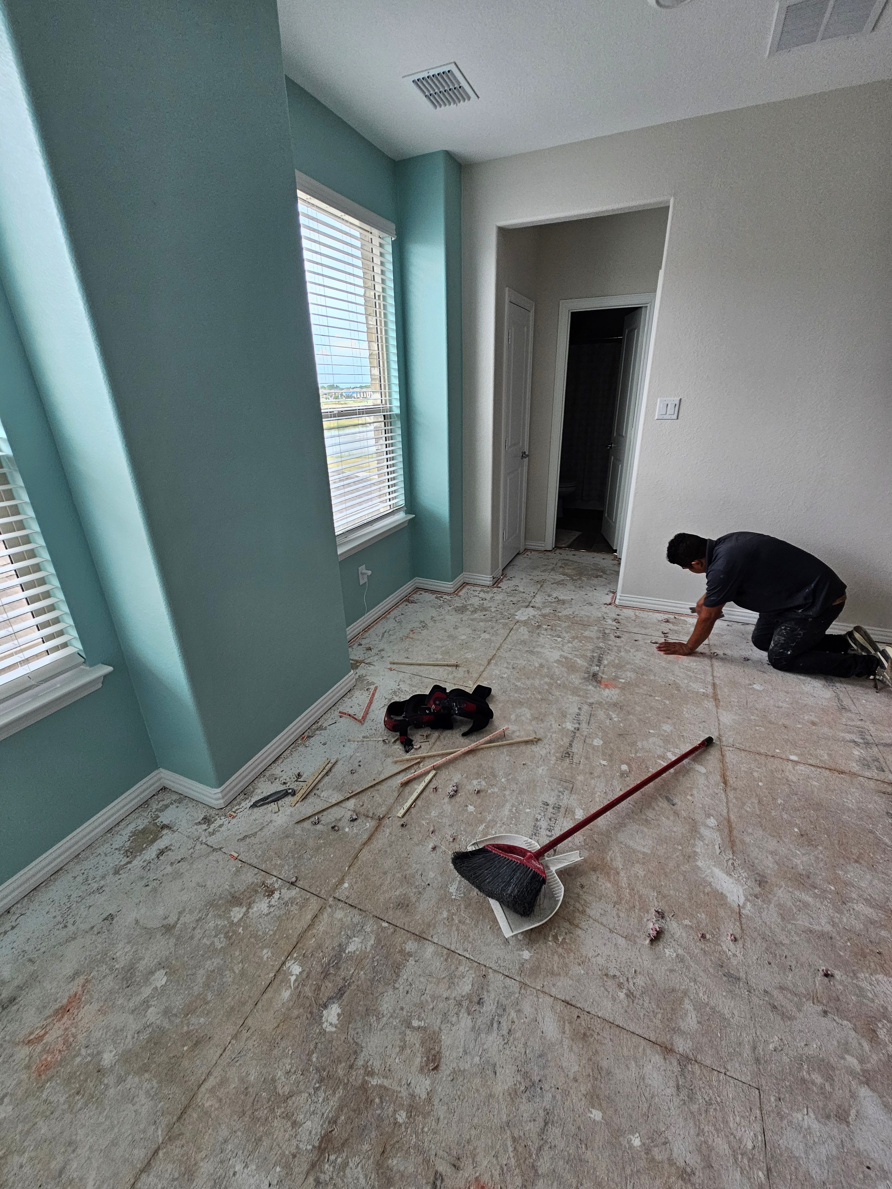 Carpet replacement with Tile and Red Oak Stairs by EL-GC LLC 