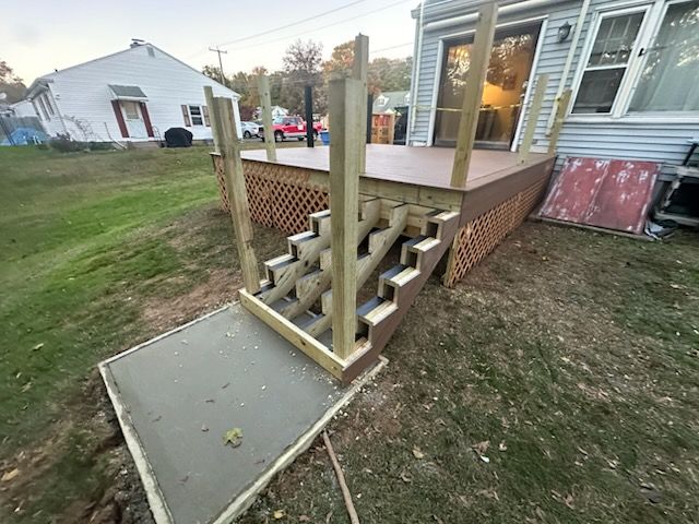 Deck Replacement with Trex Lineage Jasper, Custom Railings and Trex colored fascia by DiGiorgi Roofing and Siding Inc