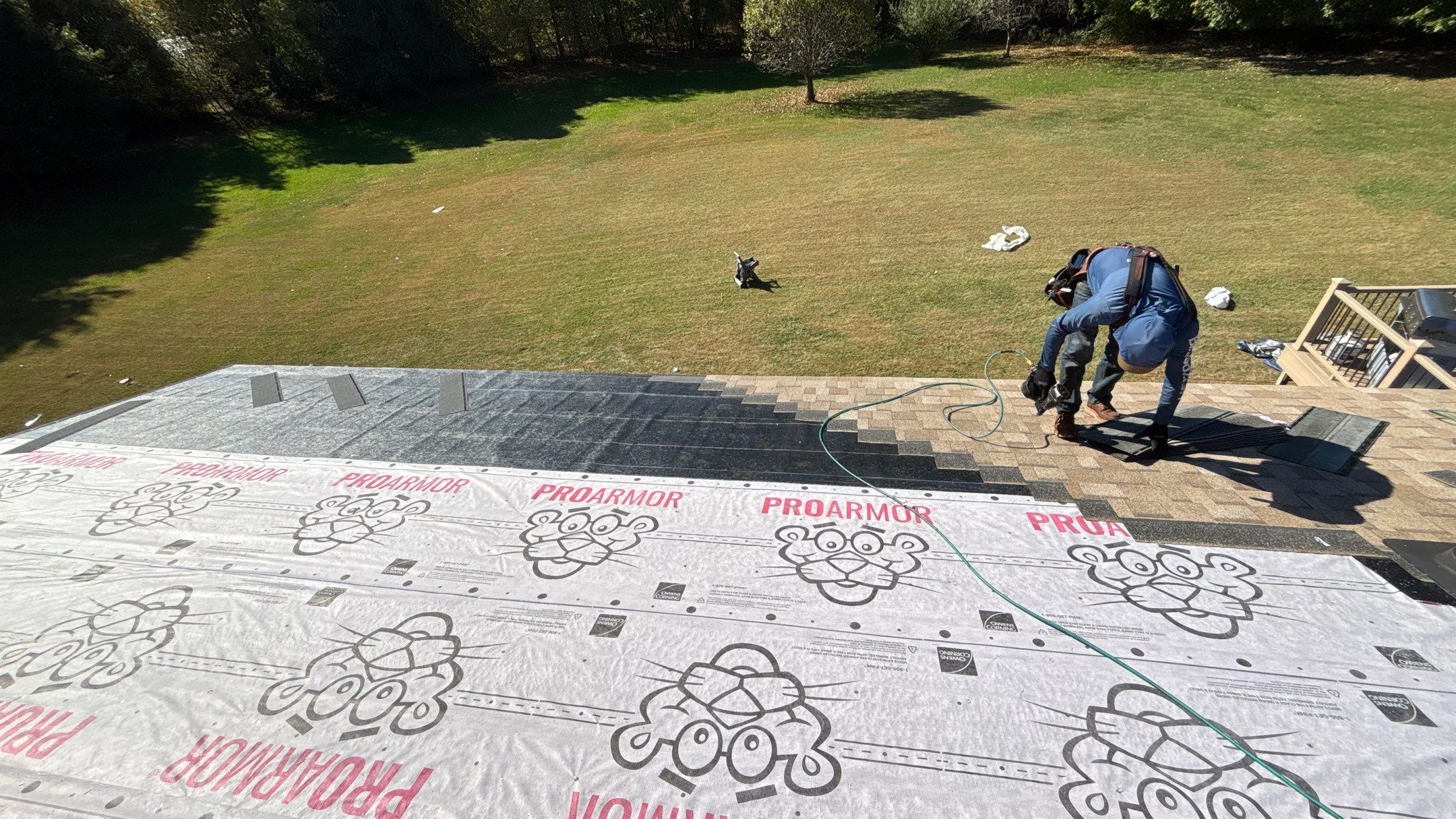 Roof Replacement using Owens Corning Sand Castle and Siding Replacement using Odyssey Plus D4" Wood Grain by 180 Contractors