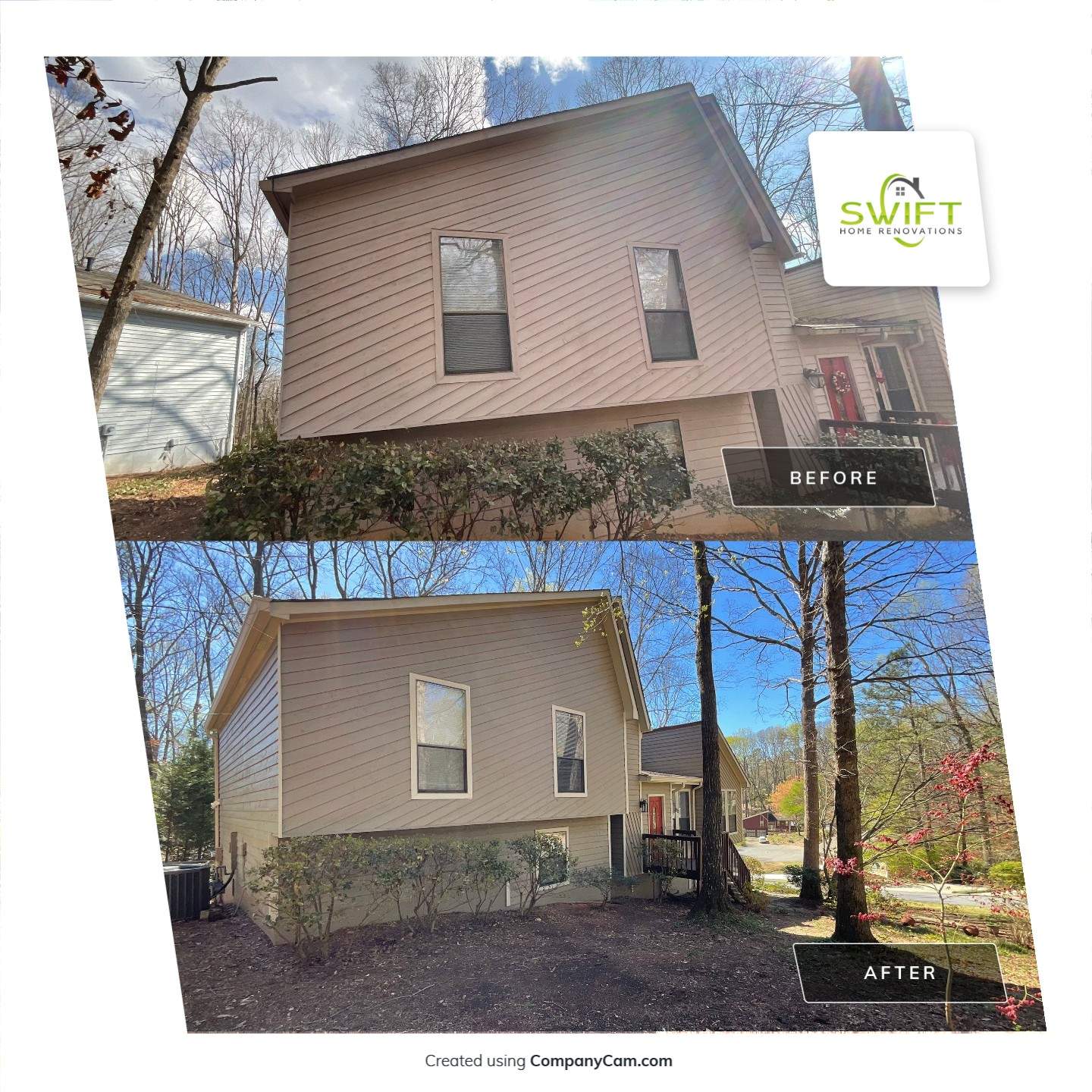 Exterior Painting and Deck Refinishing for an Acworth Residence by Swift Home Renovations