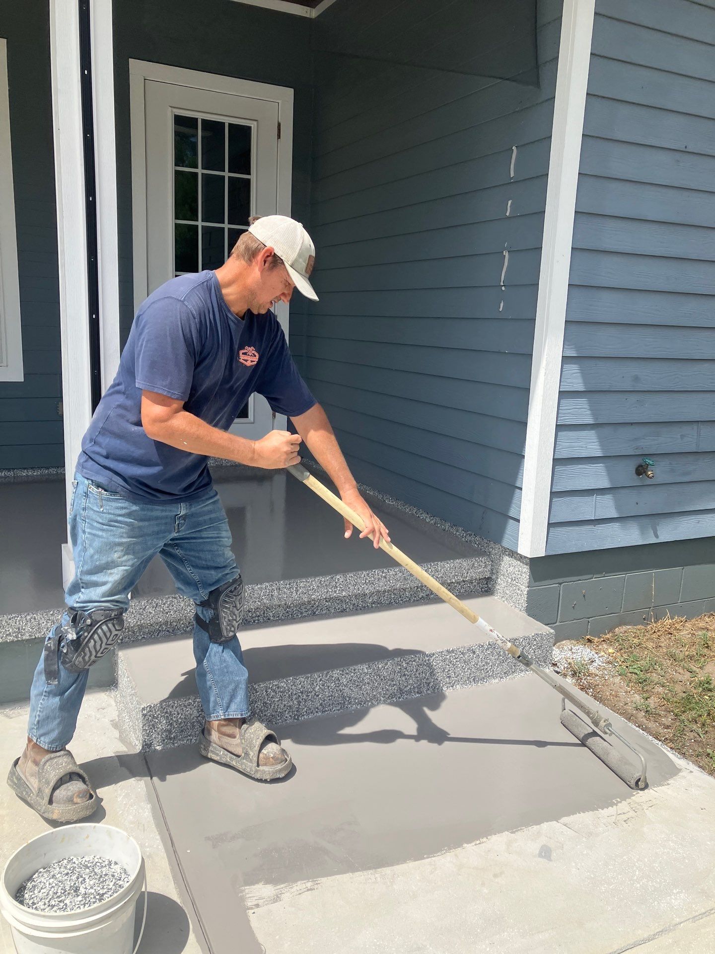 Back Patio in Slate Stone by Cross Creek Concrete Coatings