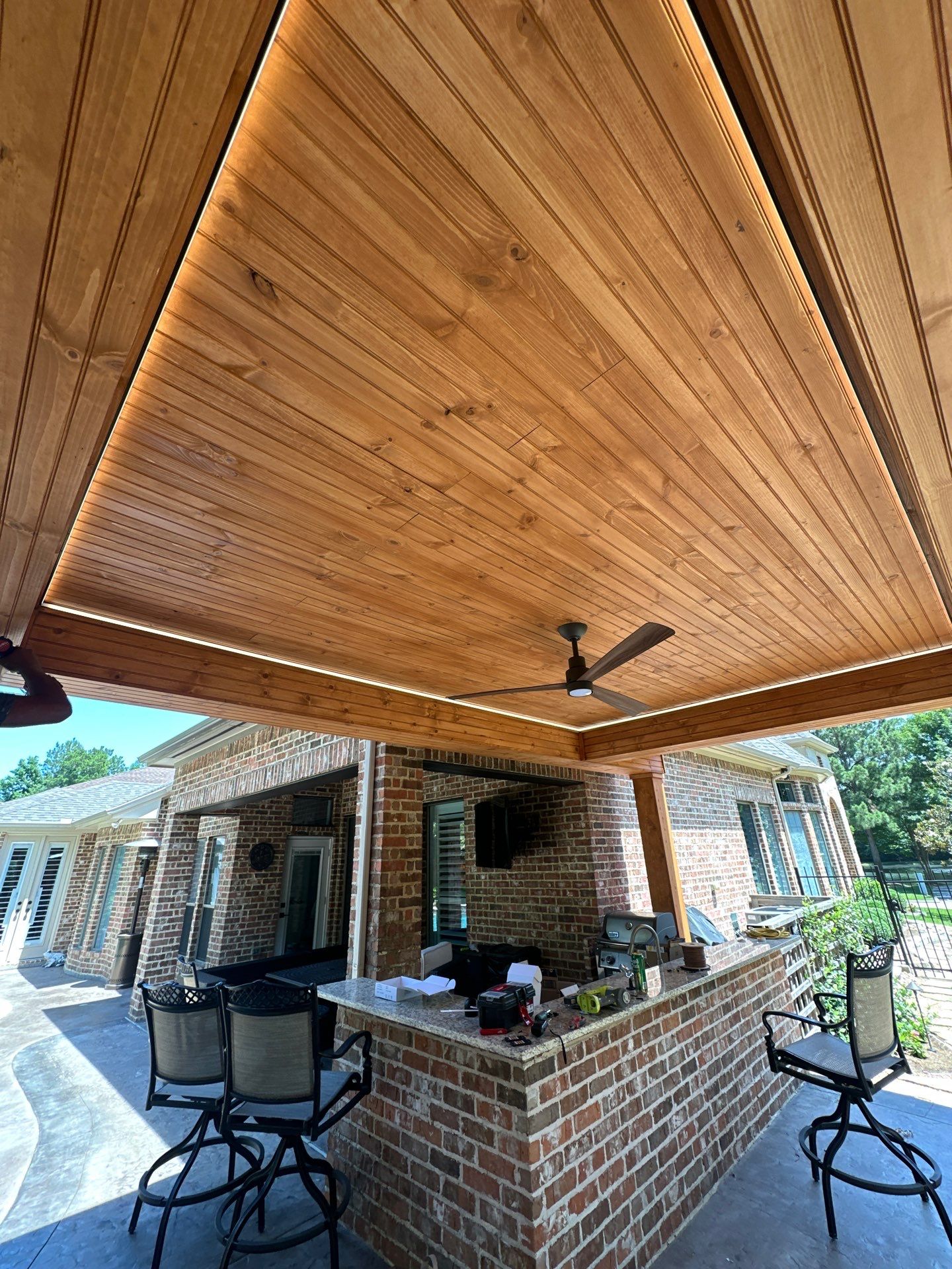 Covered Patio Remodel in The Woodlands by SophAlx LLC