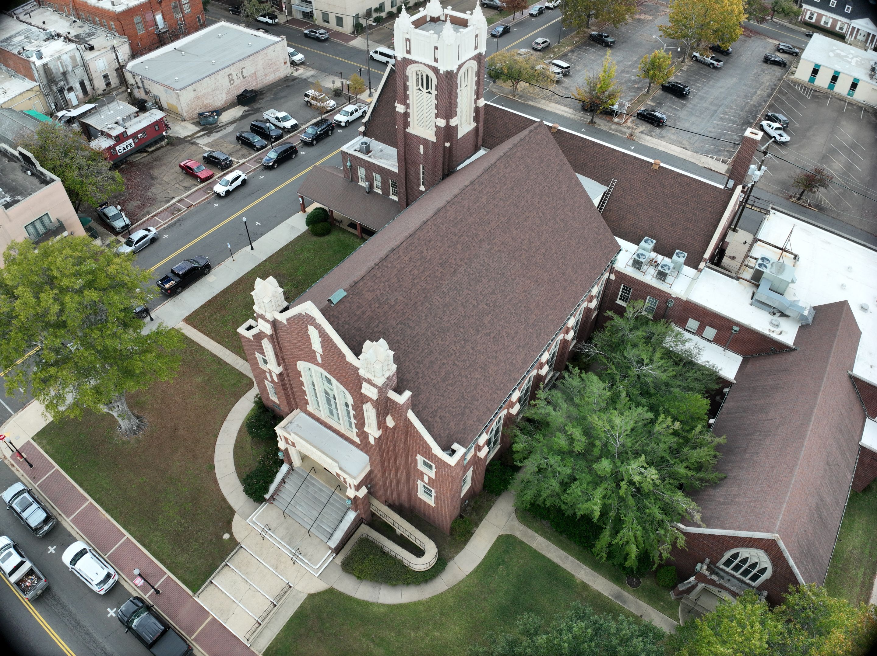Commercial Roof Replacement using Malarkey Vista Shingles and 50 mil PVC by Hostetler Roofing