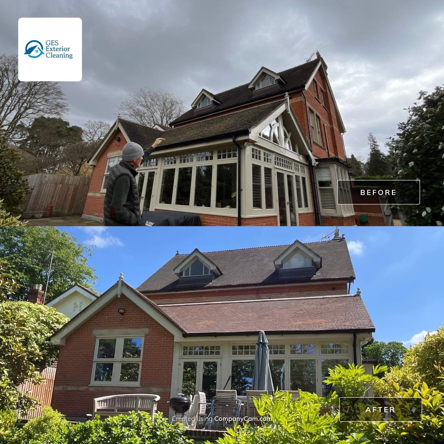 Roof Clean - Moss Removal - Gutter Clean using Honda 15lpm Low Pressure Washing Machine by Ges Exterior Cleaning ltd