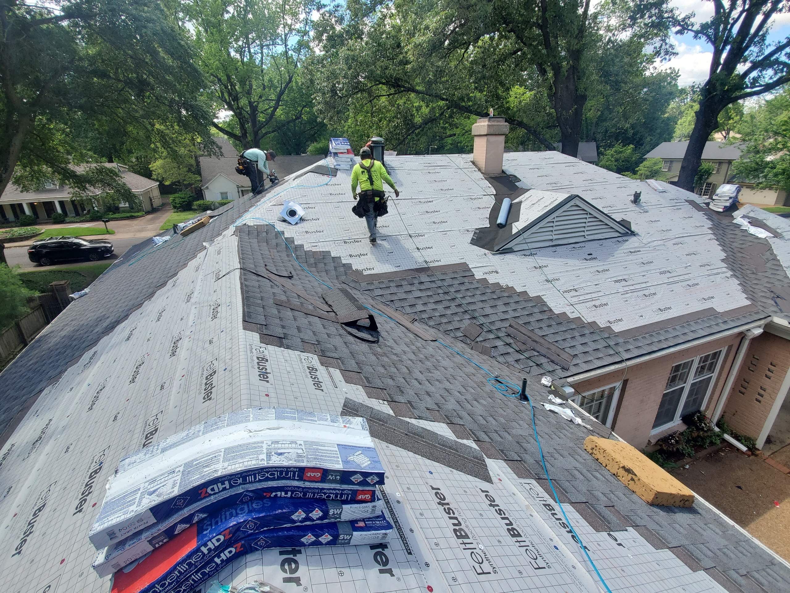 East Memphis Home Roof Replacement Featuring Pewter Gray GAF Timberline HD Shingles by Revival Roofing Services