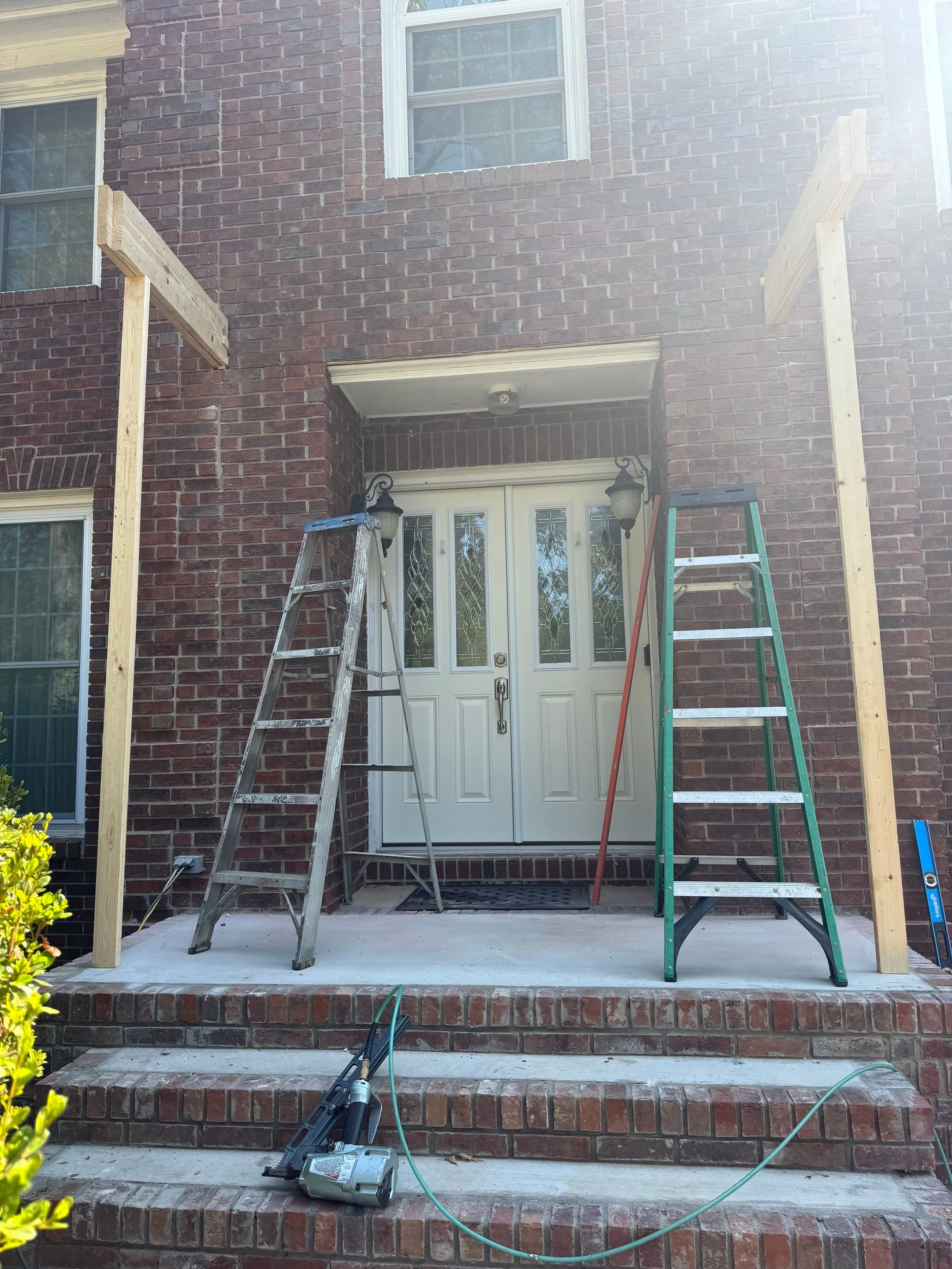Custom Front Entry Portico Installation in Marietta by Swift Home Renovations 