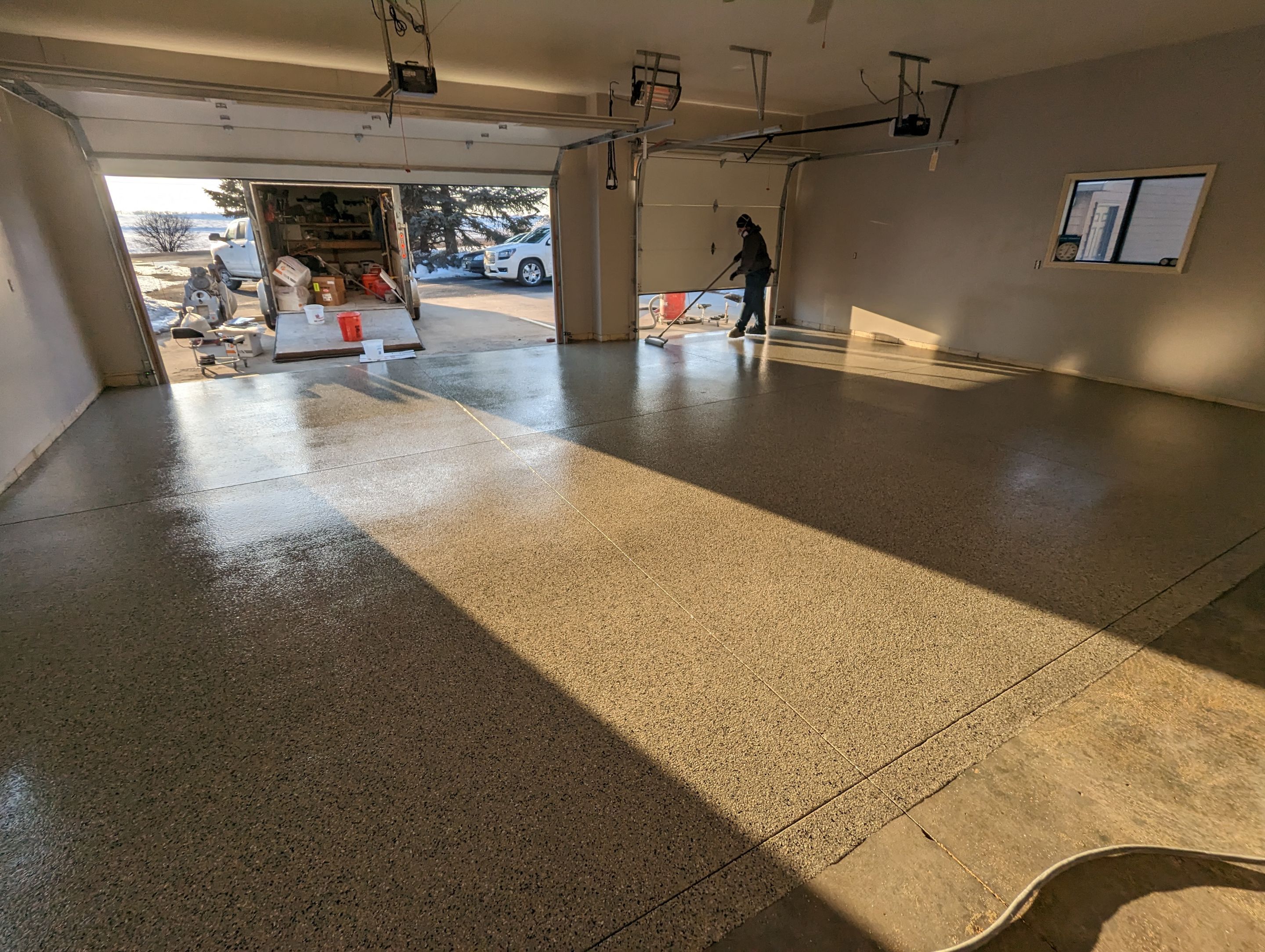 Garage using Mediterranean by Select Painting, Coatings & Garage Cabinets
