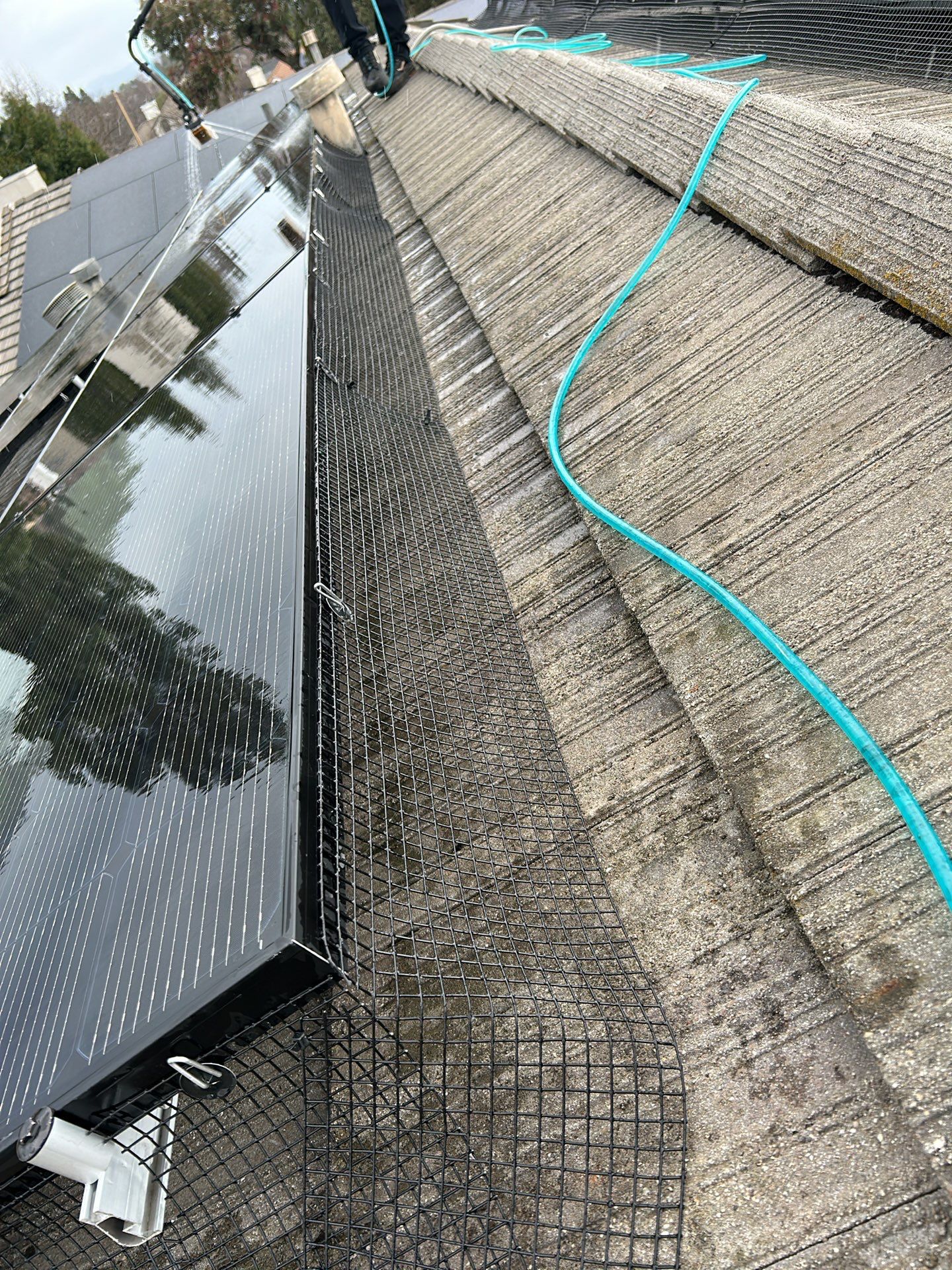 Solar Panel Bird Proofing using Critter Guard Mesh-Flat tile by All One Solar Shine