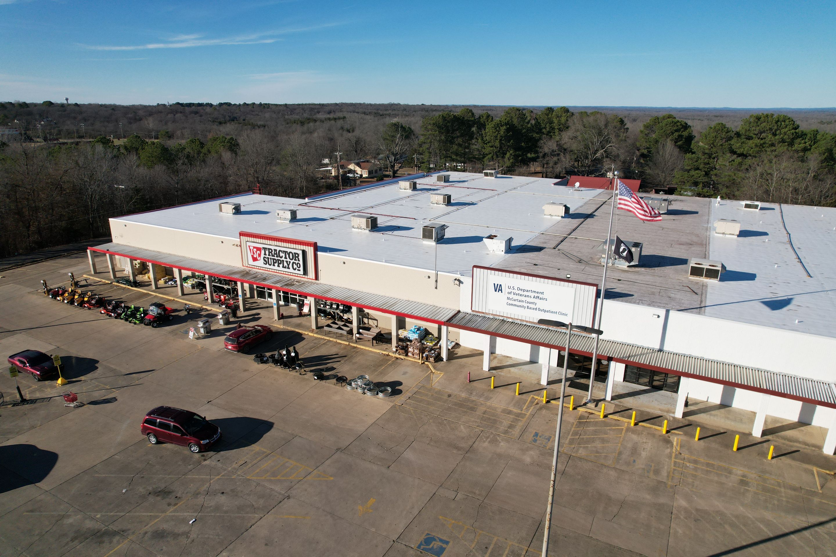 VA Clinic/Tractor Supply in Idabel, Oklahoma by Hostetler Roofing