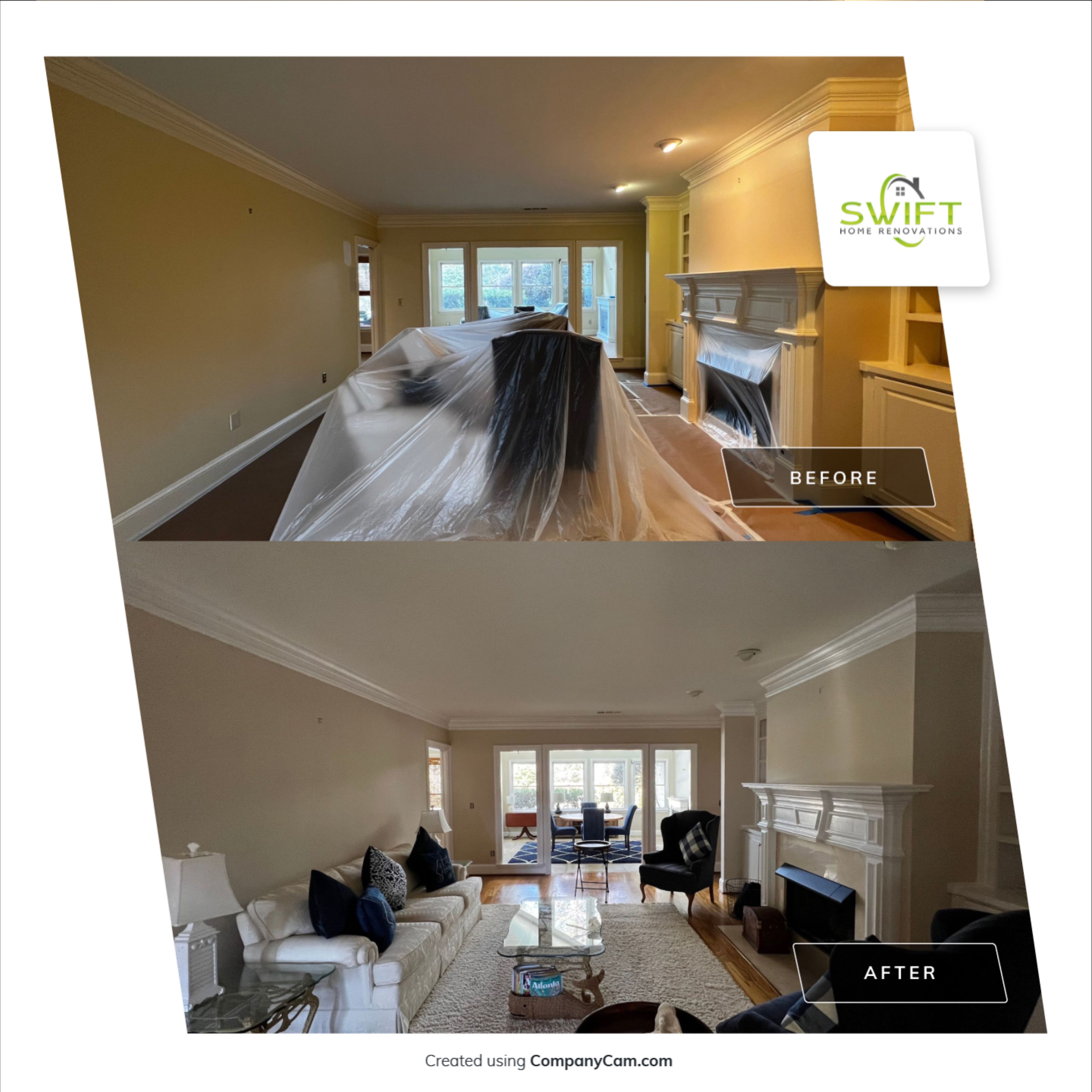 Comprehensive Interior Painting and Cabinet Refresh in Marietta by Swift Home Renovations