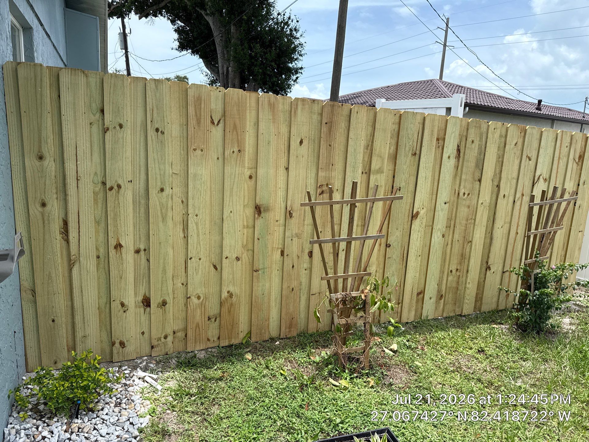 Custom Wood Privacy Fence and Double Gate in Venice by True Fence LLC
