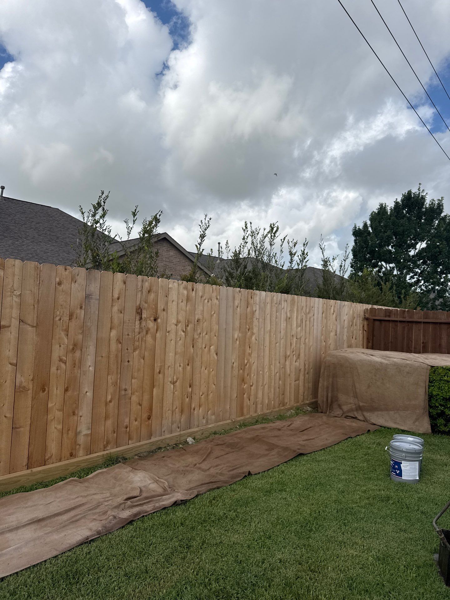 Fence Staining by Cypress Curb Appeal Services