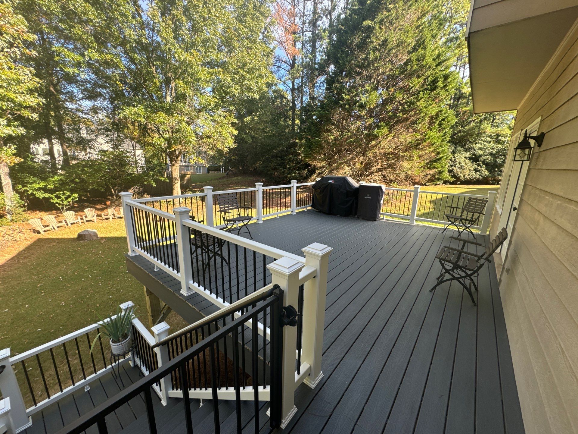 Elevated Multi-Level Composite Deck Replacement in Duluth, Georgia by Swift Home Renovations