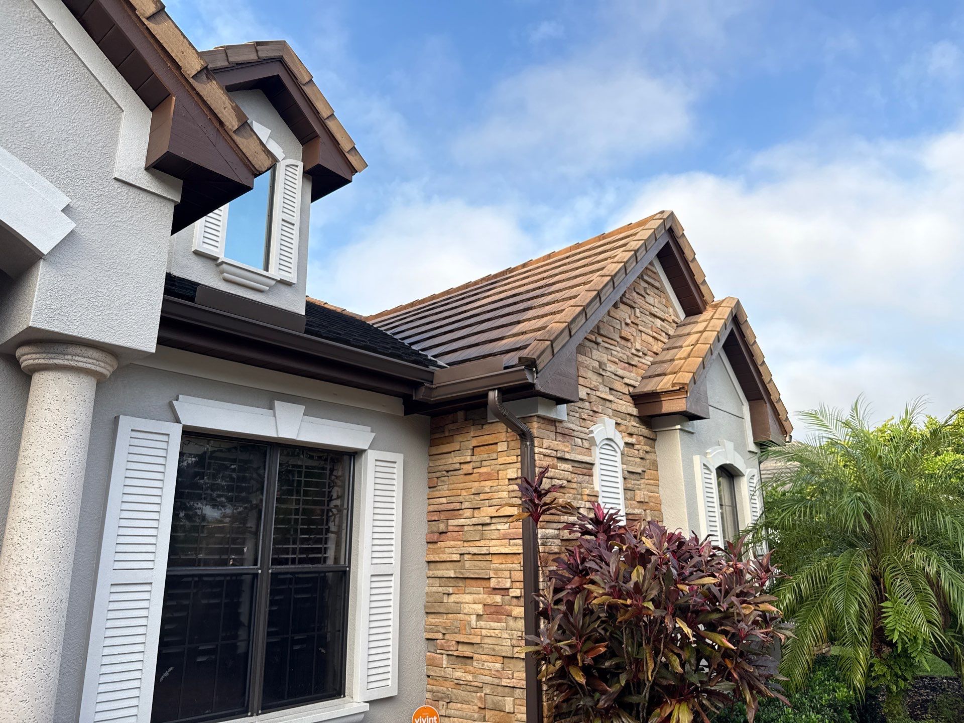 Tile Roof, Paver Pool Deck & Flowerbed Curbing Cleaning | Winding River Bradenton, FL Transformation by Sunshine AquaWash