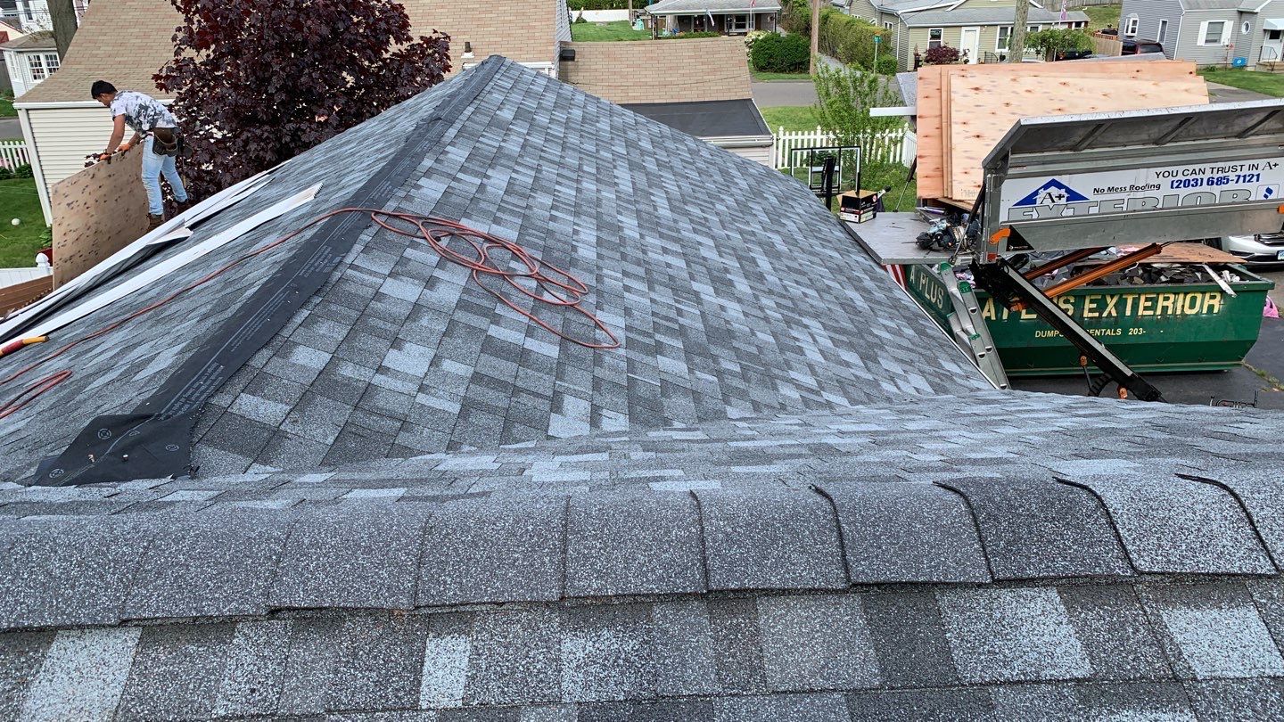 Residential Roofing Installation using Owens Corning Duration Slatestone Gray by A Plus Exterior