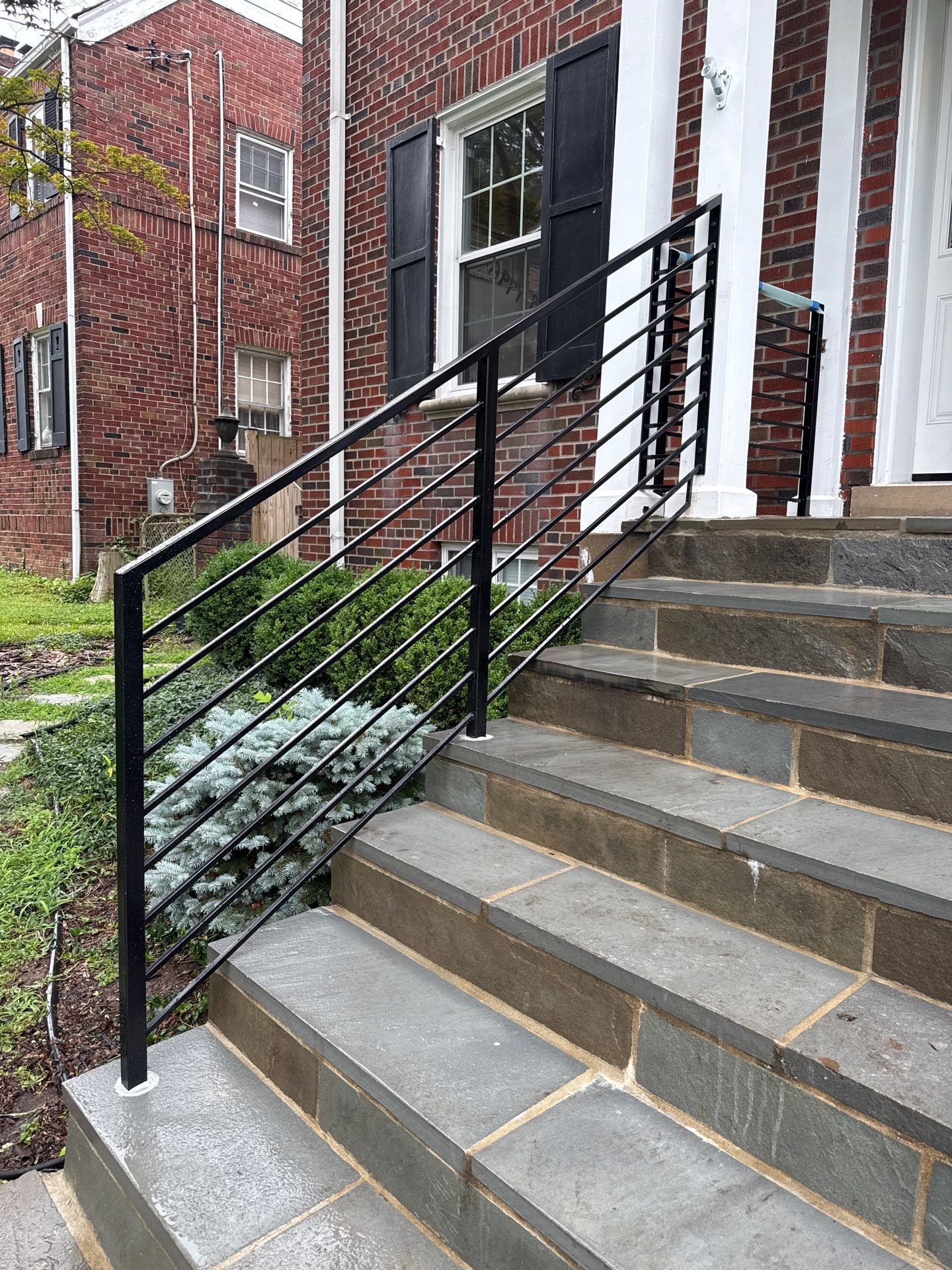 Modern Horizontal Steel Railings – Front Entry Renovation – Washington, DC by Capitol Iron Works