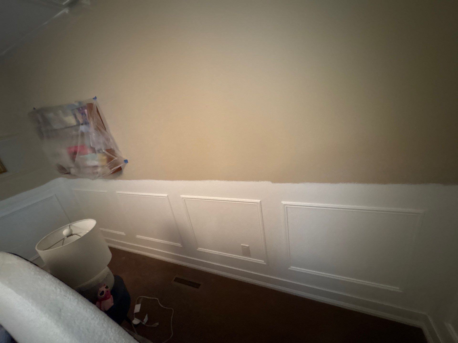 Sioux Falls Interior Painting with Custom Wainscoting and Decorative Wallpaper by Select Painting, Coatings & Garage Cabinets