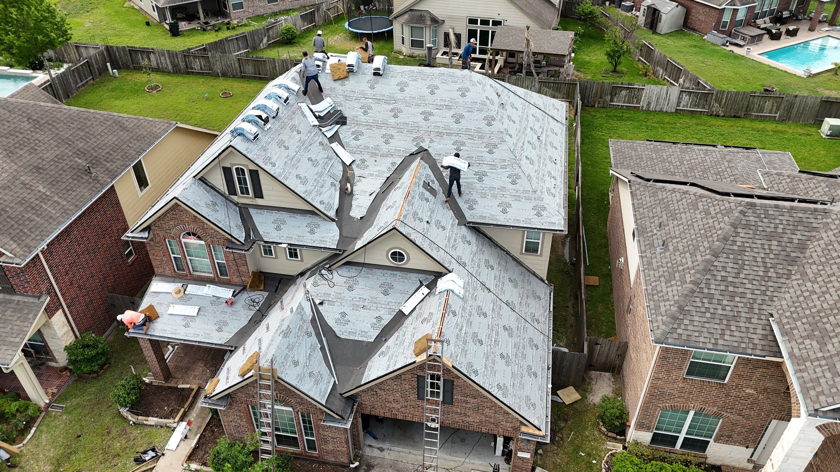 Residential Roofing Installation using IKO Dynasty by Core Four Roofing