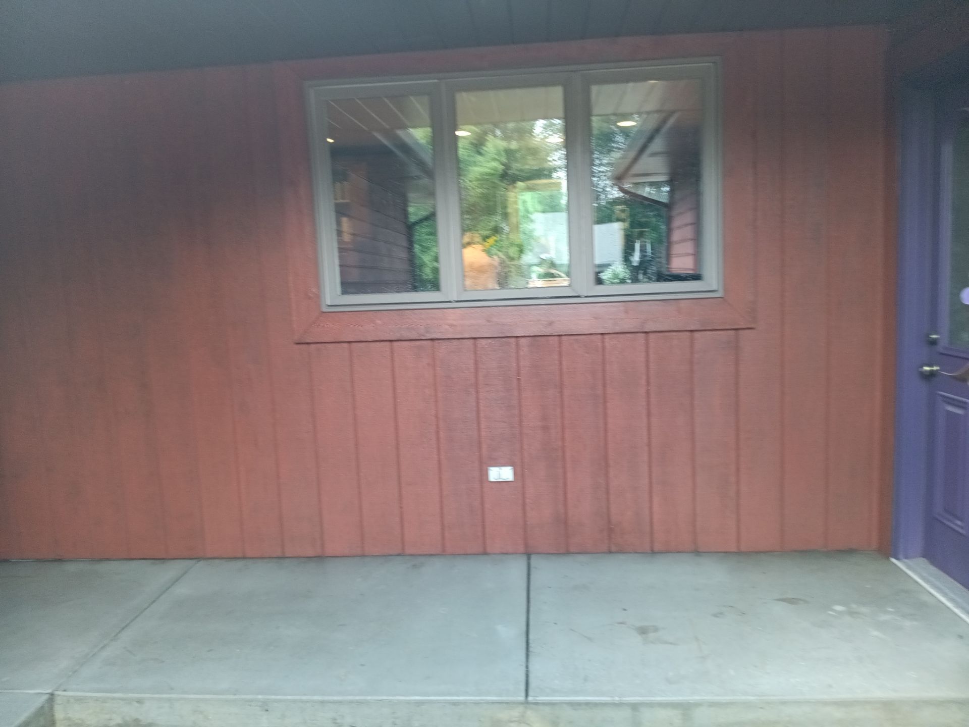 Front of home and garage staining by Gordon Painting