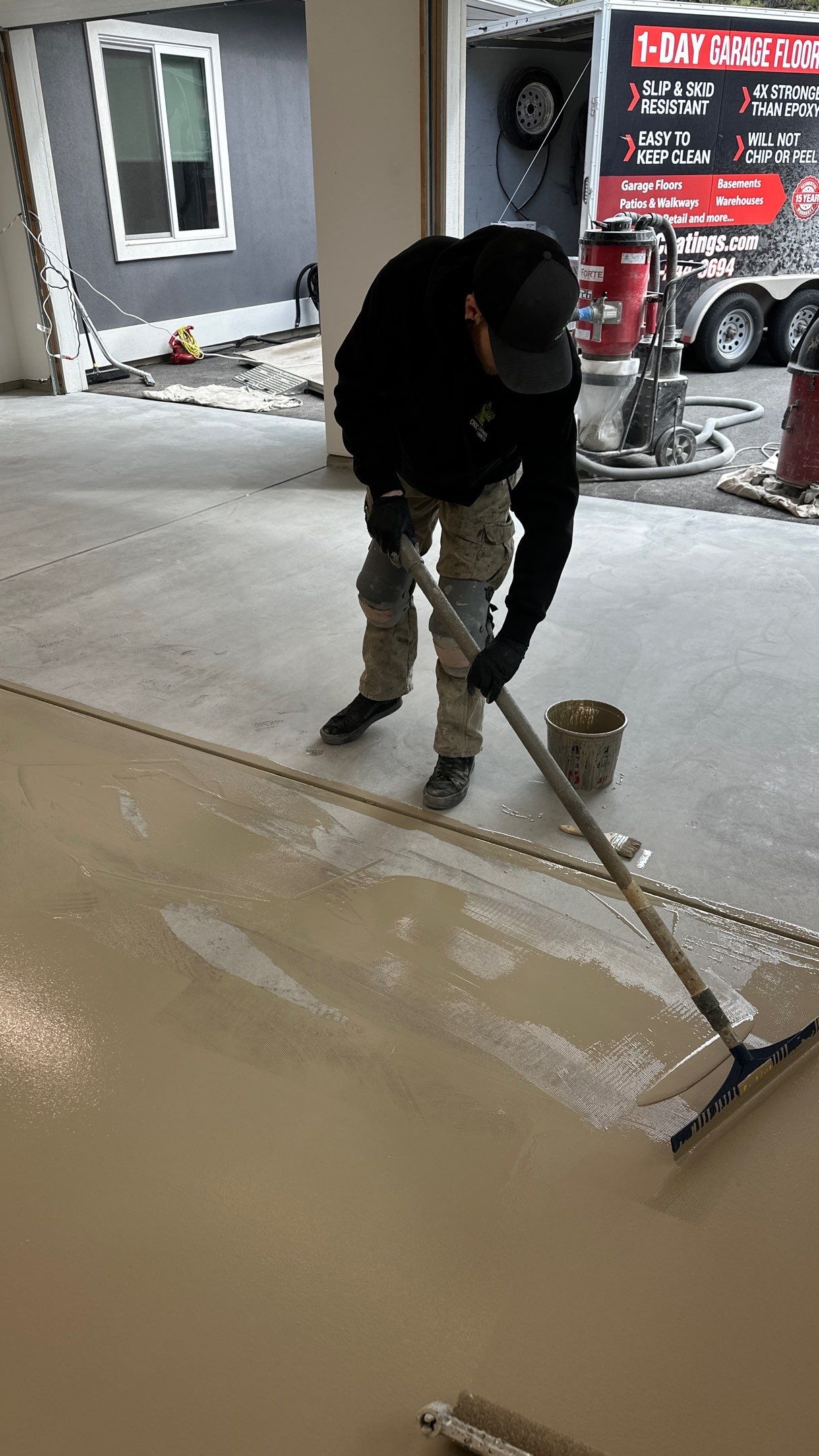 Garage Transformation using Mt Everest by Croc Coatings, LLC