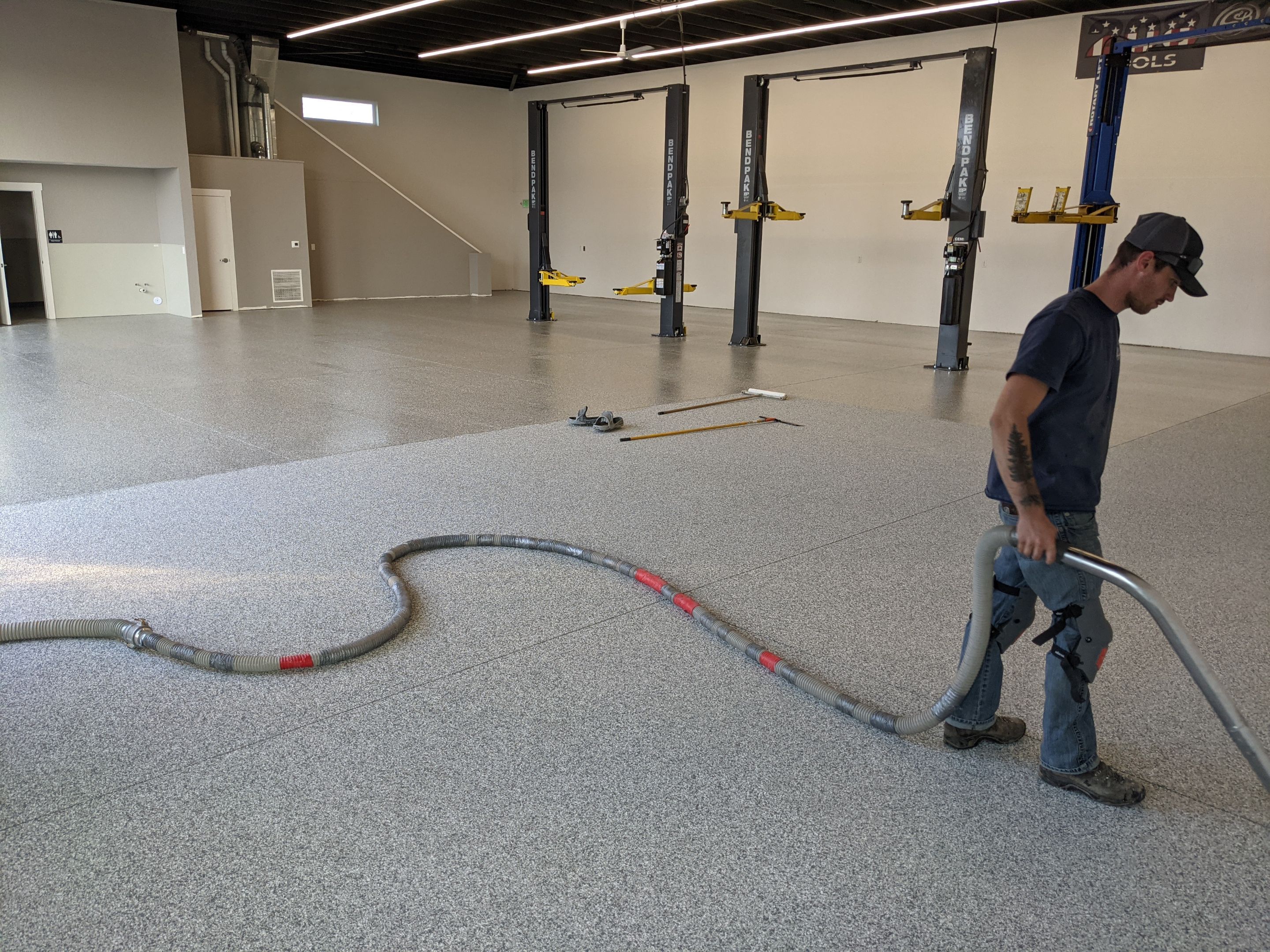 Commercial Floor Transformation using Slate Stone by Croc Coatings, LLC