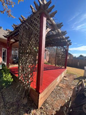 pergola installation and painting in Yukon