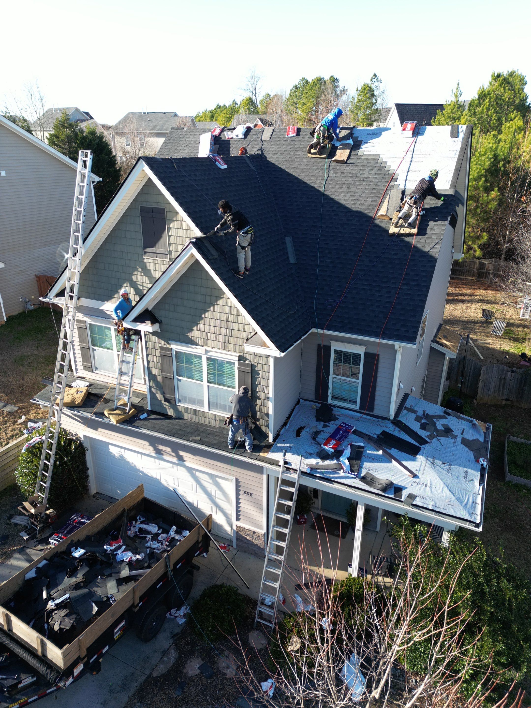 Project in Fuquay-Varina- GAF Timberline HDZ Charcoal by Pro Performance Roofing