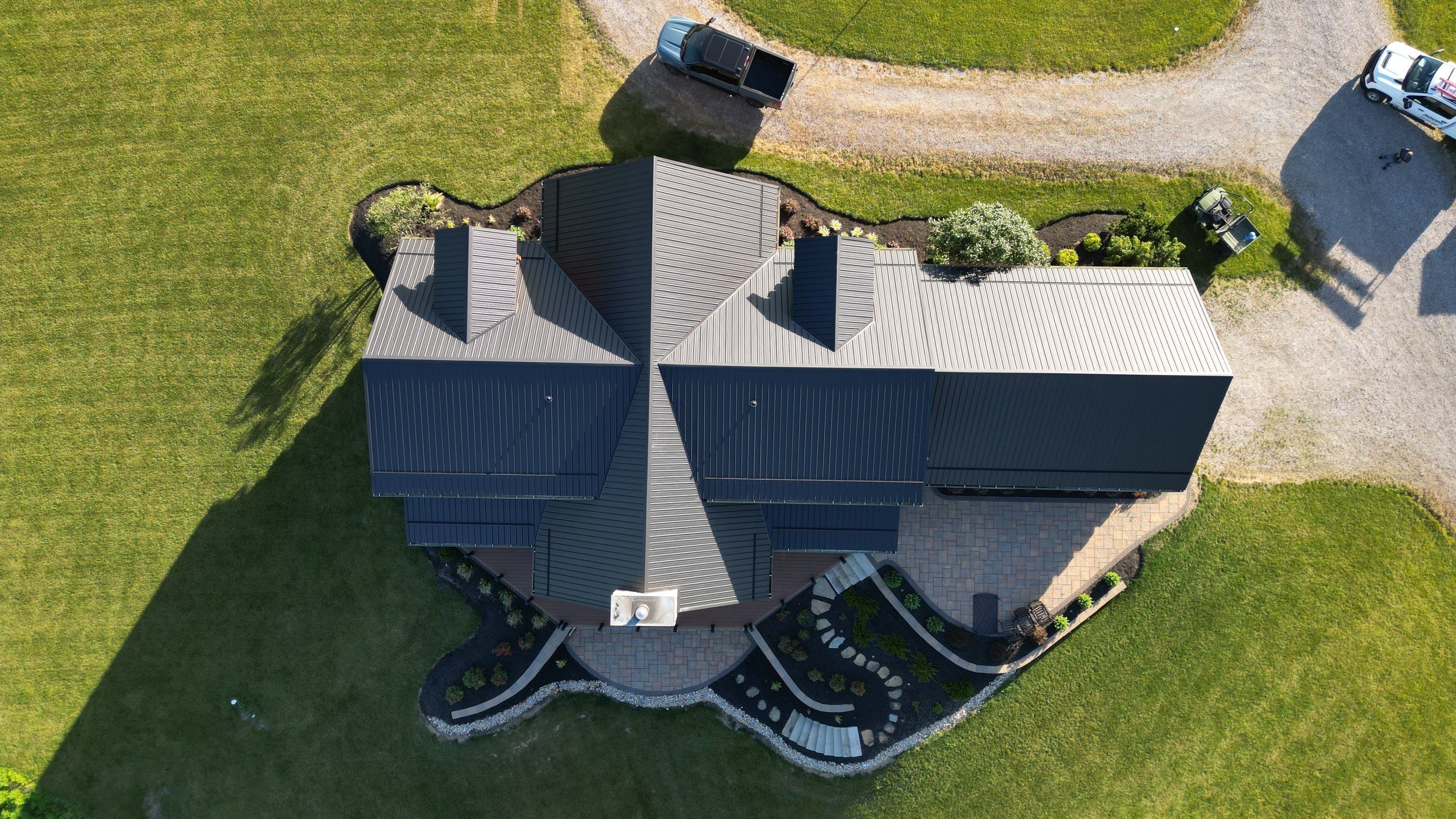 Residential Roofing Installation using Performance Panel Metal - Frost Black by RoofX 