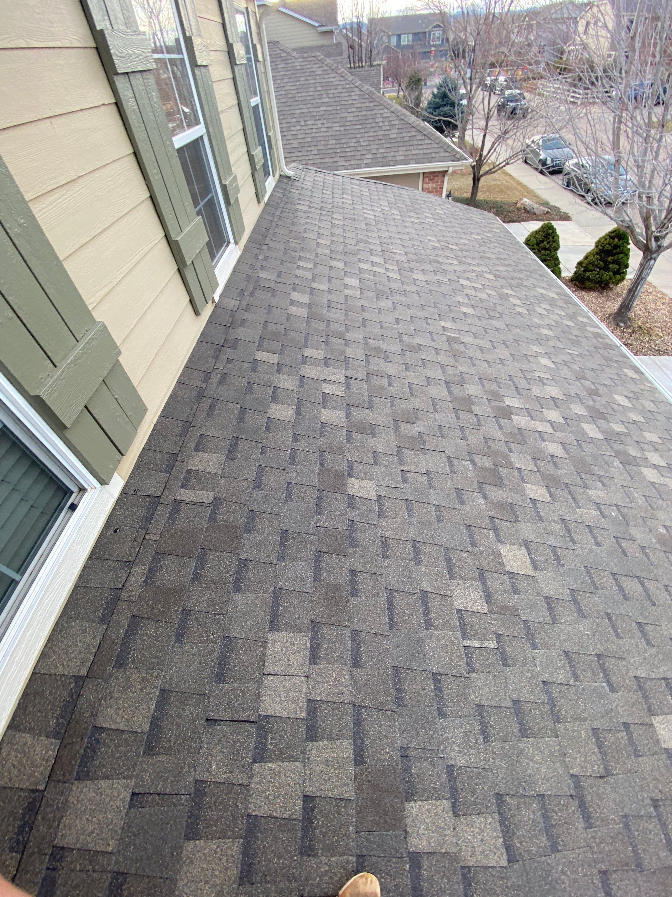Resdiental Hail Damage Roof Replacement using Atlas Pinnacle Class 4 Impact Resistant "Weathered Wood" color by Black Belt Roofing
